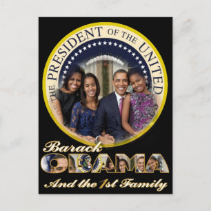 PRESIDENT OBAMA EN FRIST FAMILIE BRIEFKAART