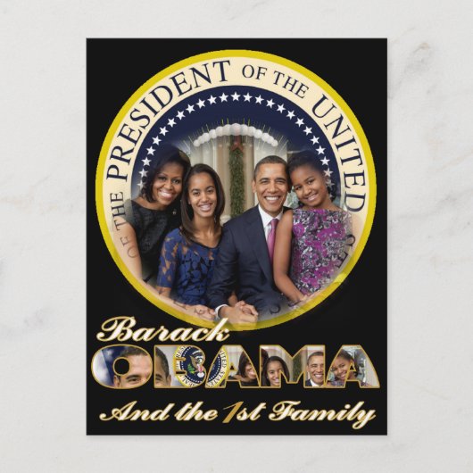 PRESIDENT OBAMA EN FRIST FAMILIE BRIEFKAART (Voorkant)