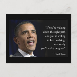 President Obama en "Vooruitgang boeken" citaat  Briefkaart
