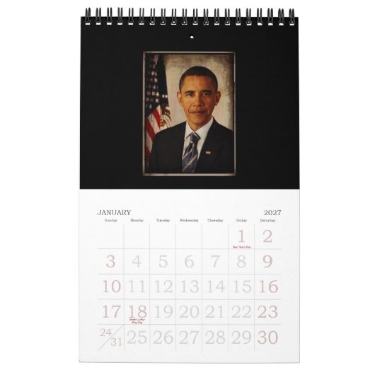 President Obama & Family Afbeeldingen Agenda Kalender (Jan 2027)
