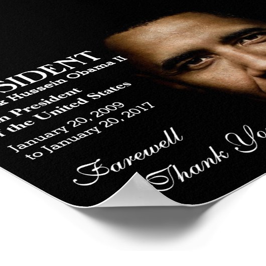 President Obama Farewell & Bedankt Poster (Hoek)