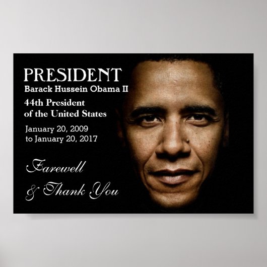 President Obama Farewell & Bedankt Poster (Voorkant)