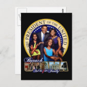 President Obama & First Family Briefkaart (Voorkant / Achterkant)