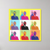 President Obama Funky Modern Pop Art Canvas Afdruk (Voorkant)