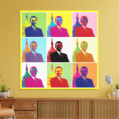 President Obama Funky Modern Pop Art Canvas Afdruk (Insitu (Woonkamer))