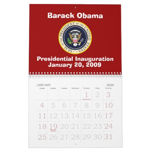 PRESIDENT OBAMA-herdenkingsdag Kalender (Jan 2026)
