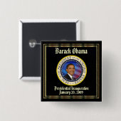 PRESIDENT OBAMA-herdenkingsdag Vierkante Button 5,1 Cm (Voorkant /achterkant)