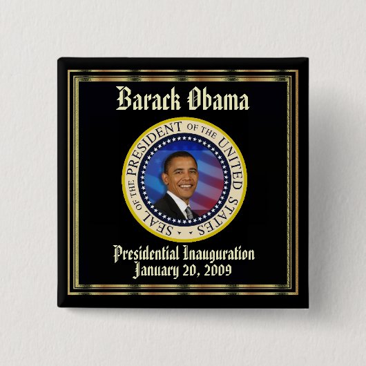 PRESIDENT OBAMA-herdenkingsdag Vierkante Button 5,1 Cm (Voorkant)