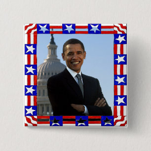 PRESIDENT OBAMA-herdenkingsdag Vierkante Button 5,1 Cm