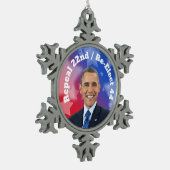 President Obama herkiezen Tin Sneeuwvlok Ornament (Links)