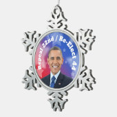 President Obama herkiezen Tin Sneeuwvlok Ornament (Rechts)