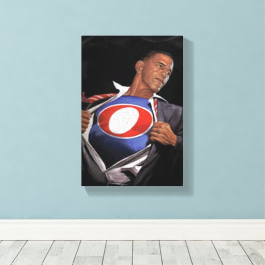 President Obama herkozen op stretched canvas (Insitu (Houten vloer))
