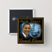 President Obama herverkiezing 2012 Vierkante Button 5,1 Cm (Voorkant /achterkant)