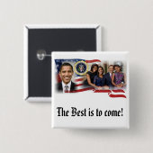 President Obama herverkiezing 2012 Vierkante Button 5,1 Cm (Voorkant /achterkant)