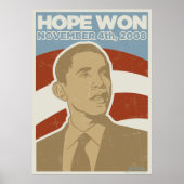 President Obama "Hope Won" Poster (Voorkant)