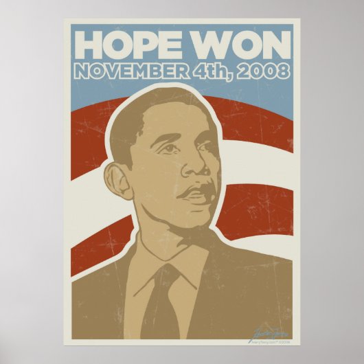 President Obama "Hope Won" Poster (Voorkant)