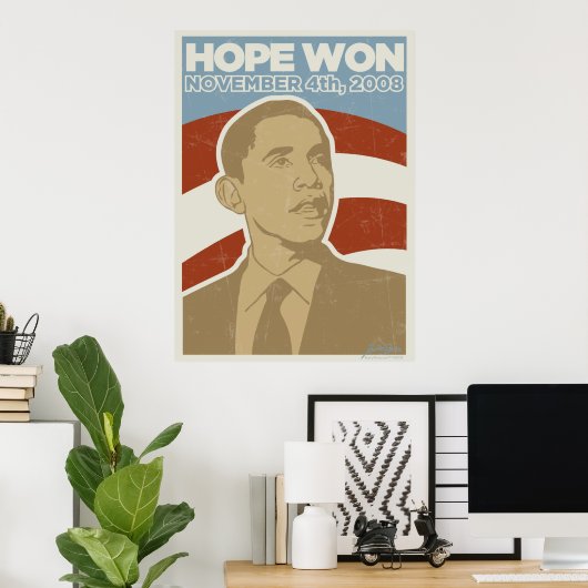 President Obama "Hope Won" Poster (Thuiskantoor)