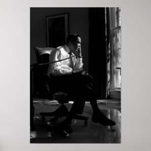 President Obama in oval Kantoor - 2009 Poster