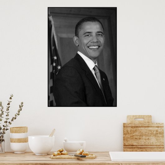 President Obama — in zwart-wit Poster (Keuken)