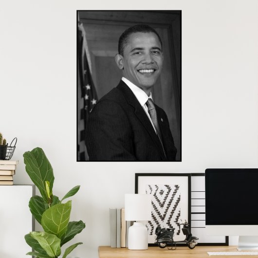 President Obama — in zwart-wit Poster (Thuiskantoor)