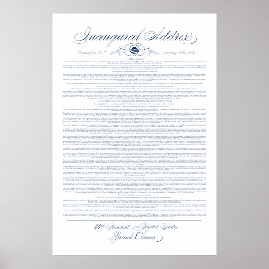 President Obama Inaugural Adress Print (Voorkant)