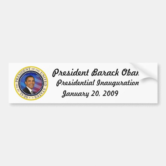 President Obama Inauguration Bumpersticker (Voorkant)