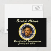 President Obama Inauguration Herdenking Briefkaart (Voorkant / Achterkant)