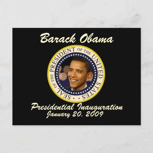 President Obama Inauguration Herdenking Briefkaart (Voorkant)