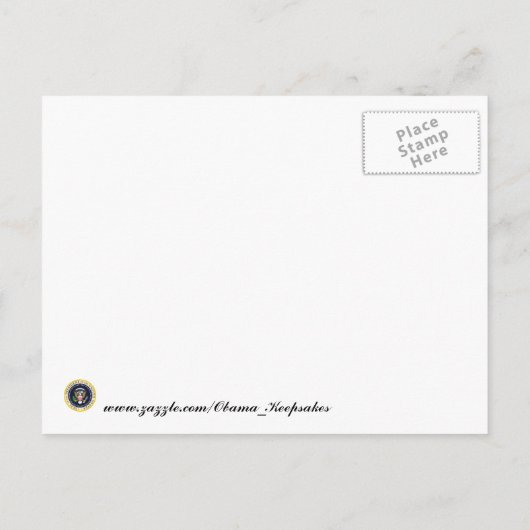 President Obama Inauguration Keepsakes Aankondigingskaart (Achterkant)
