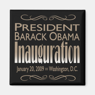 President Obama Inauguration Magnet (zwart)
