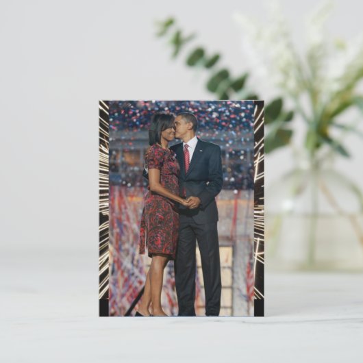 President Obama & Michelle Keepomwille Briefkaart (Staand voorkant)
