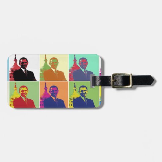 President Obama Pop Art Bagagelabel (Voorkant horizontaal)