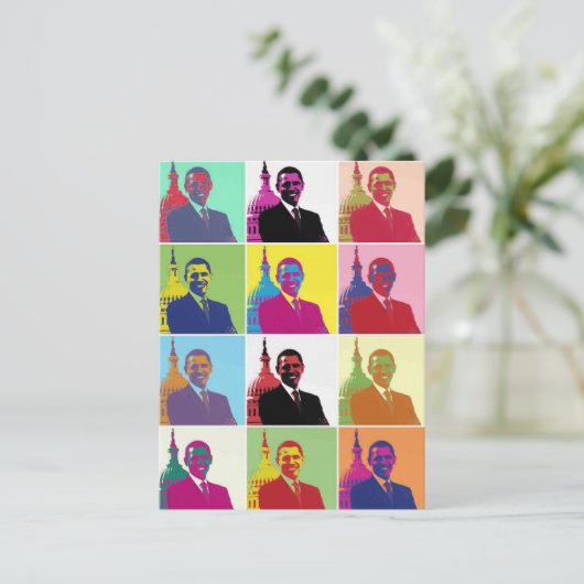 President Obama Pop Art Briefkaart (Staand voorkant)