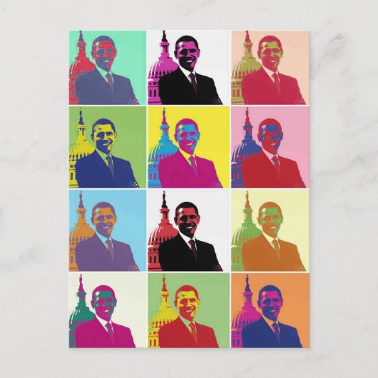 President Obama Pop Art Briefkaart (Voorkant)