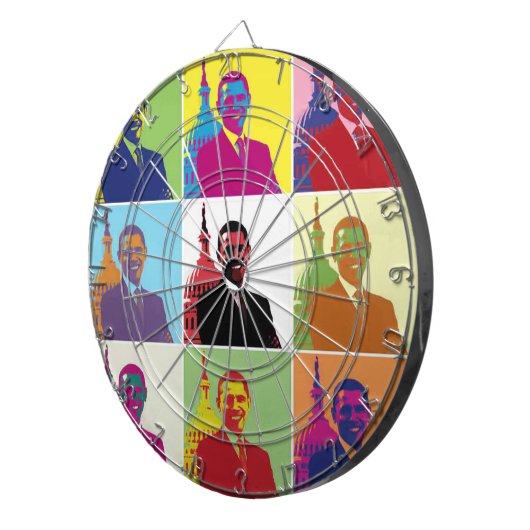 President Obama Pop Art Dartbord (Voorkant Rechts)