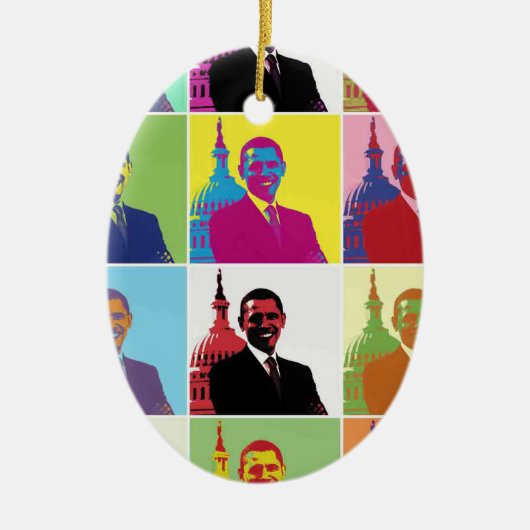 President Obama Pop Art Keramisch Ornament (Voorkant)