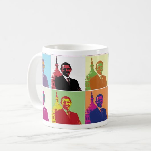 President Obama Pop Art Koffiemok (Voorkant links)