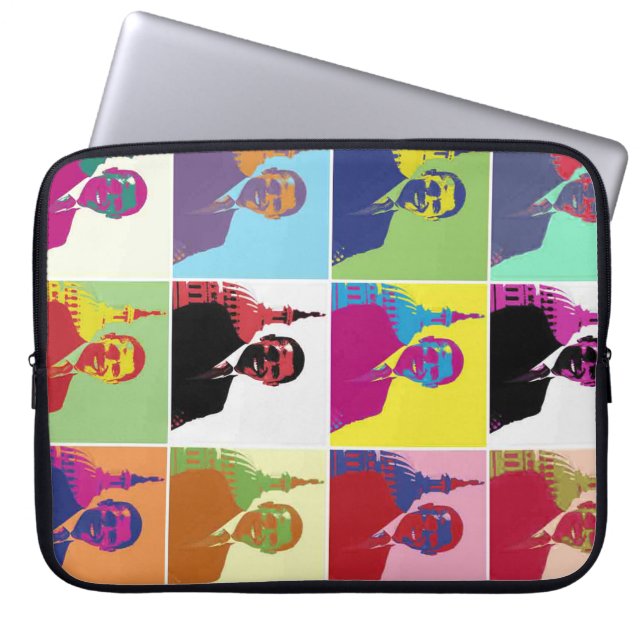 President Obama Pop Art Laptop Sleeve (Voorkant)