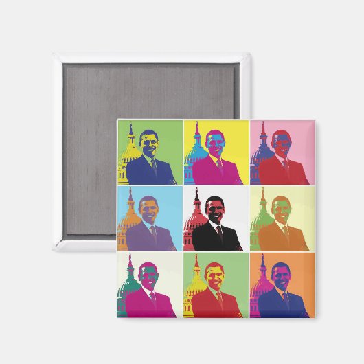 President Obama Pop Art Magneet (Voorkant / Achterkant)
