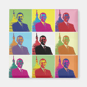President Obama Pop Art Magneet (Voorkant)