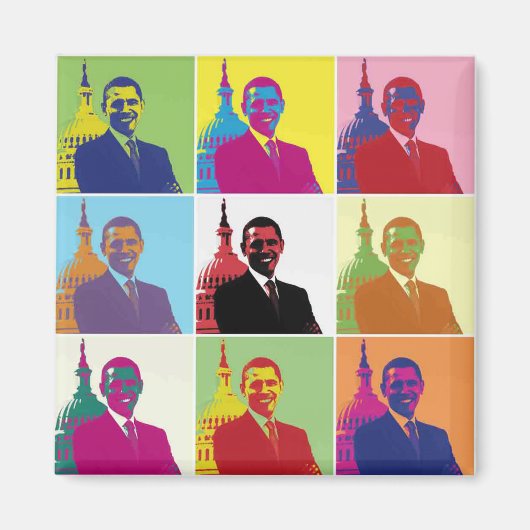 President Obama Pop Art Magneet (Voorkant)