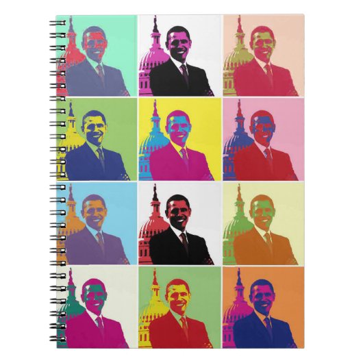 President Obama Pop Art Notitieboek (Voorkant)