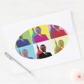 President Obama Pop Art Ovale Sticker (Envelop)