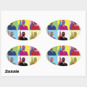 President Obama Pop Art Ovale Sticker (Vel)