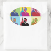President Obama Pop Art Ovale Sticker (Tas)