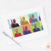 President Obama Pop Art Rechthoekige Sticker (Envelop)