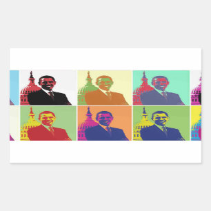 President Obama Pop Art Rechthoekige Sticker