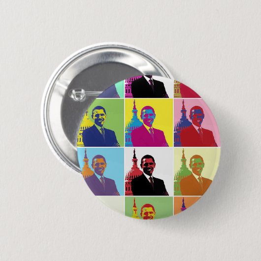 President Obama Pop Art Ronde Button 5,7 Cm (Voorkant /achterkant)
