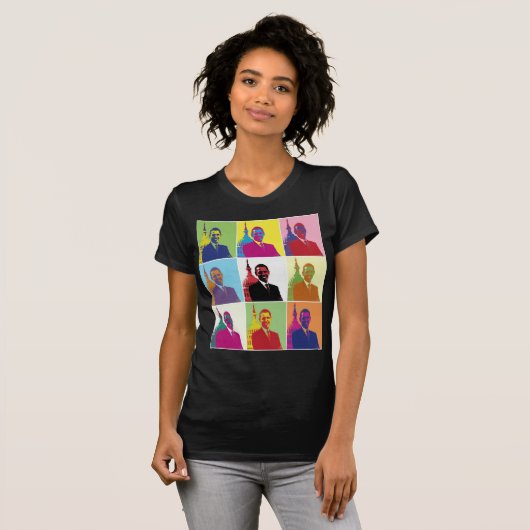 President Obama Pop Art T-shirt (Voorkant volledig)