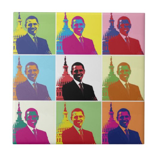President Obama Pop Art Tegeltje (Voorkant)